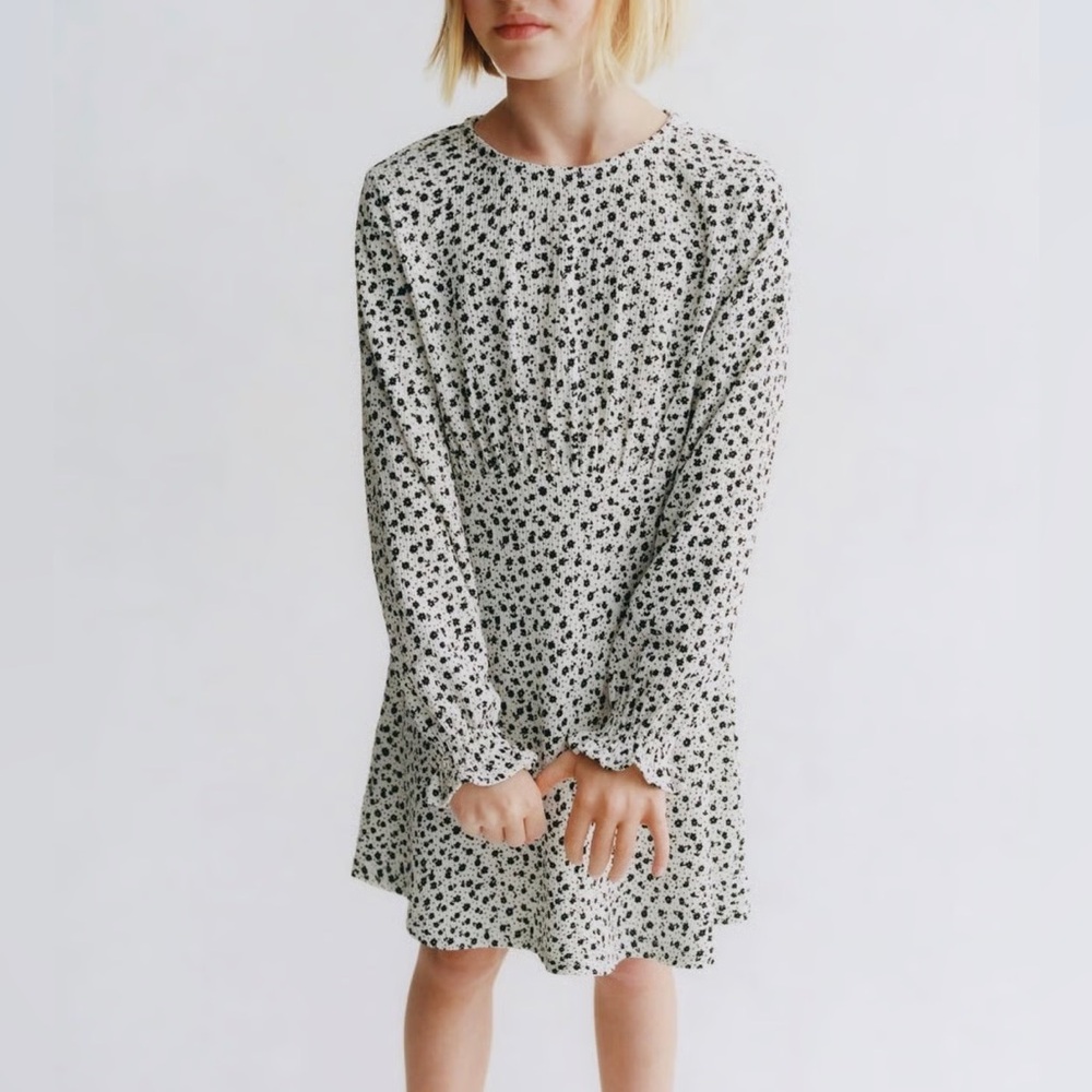 Zara size 6 Black and White Floral Dress